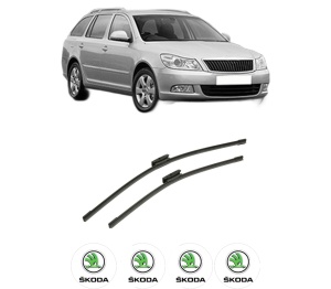 Set stergatoare auto SKODA Octavia II Combi (1Z5) din 2004-2013, pentru parbriz auto, 2 bucati, Bosch Aerotwin Multi, din cauciuc siliconat rezistent, 4 Stickere Auto SKODA - Img 2