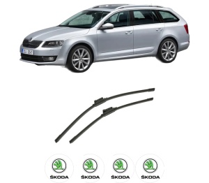 Set stergatoare auto SKODA Octavia III Combi (5E5, 5E6) din 2012-2020, pentru parbriz auto, 2 bucati, Bosch Aerotwin, din cauciuc siliconat rezistent, 4 Stickere Auto SKODA - Img 2