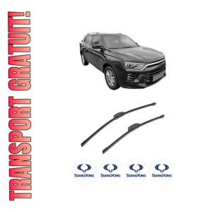 Set stergatoare auto SSANGYONG KORANDO (C300) din 2021-2023, pentru parbriz auto, 2 bucati, Bosch Aerotwin Retrofit, din cauciuc siliconat rezistent, 4 Stickere Auto SSANGYONG