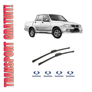 Set stergatoare auto SSANGYONG MUSSO SPORTS din 2004-2007, pentru parbriz auto, 2 bucati, Bosch Aerotwin Retrofit, din cauciuc siliconat rezistent, 4 Stickere Auto SSANGYONG