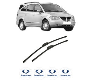 Set stergatoare auto SSANGYONG RODIUS I din 2005-2007, pentru parbriz auto, 2 bucati, Bosch Aerotwin Retrofit, din cauciuc siliconat rezistent, 4 Stickere Auto SSANGYONG - Img 2