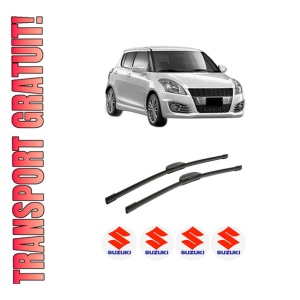 Set stergatoare auto SUZUKI SWIFT IV (FZ, NZ) din 2010-2013, pentru parbriz auto, 2 bucati, Bosch Aerotwin Retrofit, din cauciuc siliconat rezistent, 4 Stickere Auto SUZUKI