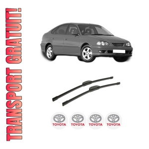 Set stergatoare auto TOYOTA AVENSIS Liftback (_T22_) din 1997-2003, pentru parbriz auto, 2 bucati, Bosch Aerotwin Retrofit, din cauciuc siliconat rezistent, 4 Stickere Auto TOYOTA