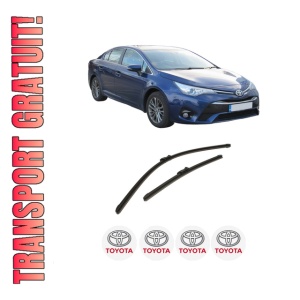 Set stergatoare auto TOYOTA AVENSIS Saloon (_T27_) din 2008-2018, pentru parbriz auto, 2 bucati, Bosch Aerotwin, din cauciuc siliconat rezistent, 4 Stickere Auto TOYOTA