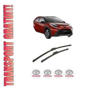 Set stergatoare auto TOYOTA AYGO X (_B7_) din 2022, pentru parbriz auto, 2 bucati, Bosch Aerotwin Retrofit, din cauciuc siliconat rezistent, 4 Stickere Auto TOYOTA