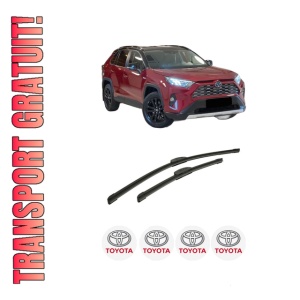 Set stergatoare auto TOYOTA RAV 4 V (_A5_, _H5_) din 2018-2020, pentru parbriz auto, 2 bucati, Bosch Aerotwin Retrofit, din cauciuc siliconat rezistent, 4 Stickere Auto TOYOTA