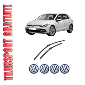 Set stergatoare auto Volkswagen GOLF VIII (CD1, DA1) din 2019-2024, pentru parbriz auto, 2 bucati, Bosch Aerotwin, din cauciuc siliconat rezistent, 4 Stickere Auto Volkswagen