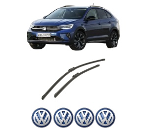Set stergatoare auto Volkswagen TAIGO (CS1) din 2021-2024, pentru parbriz auto, 2 bucati, Bosch Aerotwin, din cauciuc siliconat rezistent, 4 Stickere Auto Volkswagen - Img 2