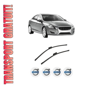 Set stergatoare auto VOLVO S60 II (134) din 2010-2018, pentru parbriz auto, 2 bucati, Bosch Aerotwin Multi, din cauciuc siliconat rezistent, 4 Stickere Auto VOLVO