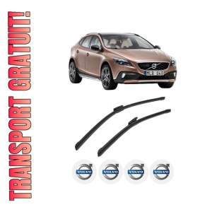 Set stergatoare auto VOLVO V40 Cross Country (526) din 2012-2019, pentru parbriz auto, 2 bucati, Bosch Aerotwin Multi, din cauciuc siliconat rezistent, 4 Stickere Auto VOLVO
