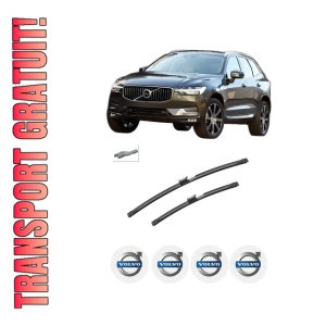 Set stergatoare auto VOLVO XC60 II (246) din 2017-2022, pentru parbriz auto, 2 bucati, Bosch Aerotwin Jet Blade, din cauciuc siliconat rezistent, 4 Stickere Auto VOLVO