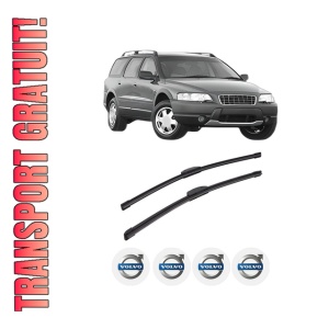 Set stergatoare auto VOLVO XC70 I Cross Country (295) din 1997-2007, pentru parbriz auto, 2 bucati, Bosch Aerotwin Retrofit, din cauciuc siliconat rezistent, 4 Stickere Auto VOLVO