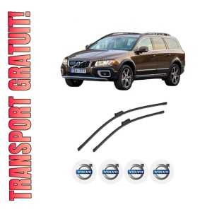 Set stergatoare auto VOLVO XC70 II VAN (136) din 2013-2016, pentru parbriz auto, 2 bucati, Bosch Aerotwin, din cauciuc siliconat rezistent, 4 Stickere Auto VOLVO