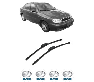 Set stergatoare auto ZAZ CHANCE Saloon (TF_, TA_) din 2009-2014, pentru parbriz auto, 2 bucati, Bosch Aerotwin Retrofit, din cauciuc siliconat rezistent, 4 Stickere Auto ZAZ - Img 2