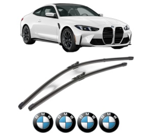 Set stergatoare BMW Seria 4 Coupe (G22, G82) din 2020-2024, pentru parbriz auto, 2 bucati, Valeo Silencio Xtrm, din cauciuc siliconat rezistent, 4 Stickere Auto BMW Seria v38772