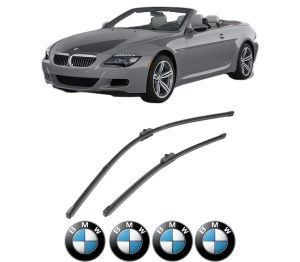 Set stergatoare BMW Seria 6 Convertible (F12) din 2010-2018, pentru parbriz auto, 2 bucati, Valeo Silencio, din cauciuc siliconat rezistent, 4 Stickere Auto BMW Seria v36192