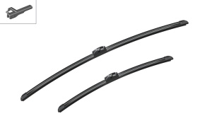 Set stergatoare BMW Seria 7 (F01, F02, F03, F04) din 2008-2015, pentru parbriz auto, 2 bucati, Bosch Aerotwin, din cauciuc siliconat rezistent, 4 Stickere Auto BMW Seria v54210
