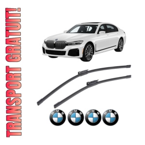 Set stergatoare BMW Seria 7 (G70) din 2022-2023, pentru parbriz auto, 2 bucati, Bosch Aerotwin, din cauciuc siliconat rezistent, 4 Stickere Auto BMW Seria