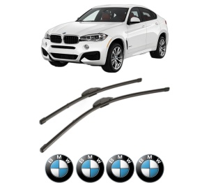 Set stergatoare BMW Seria X6 (F16, F86) din 2014-2019, pentru parbriz auto, 2 bucati, Valeo Silencio Xtrm, din cauciuc siliconat rezistent, 4 Stickere Auto BMW Seria v36492