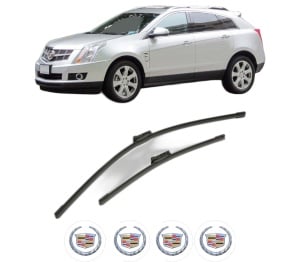 Set stergatoare CADILLAC SRX din 2003-2016, pentru parbriz auto, 2 bucati, Bosch Aerotwin, din cauciuc siliconat rezistent, 4 Stickere Auto CADILLAC v55047