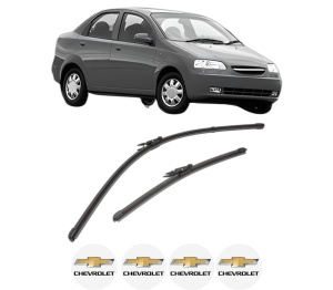 Set stergatoare CHEVROLET AVEO / KALOS Saloon (T200) din 2003-2008, pentru parbriz auto, 2 bucati, Valeo Silencio Xtrm, din cauciuc siliconat rezistent, 4 Stickere Auto CHEVROLET v36432