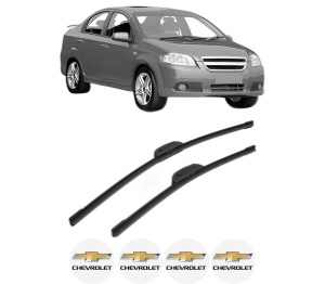 Set stergatoare CHEVROLET AVEO / KALOS Saloon (T250, T255) din 2005-2013, pentru parbriz auto, 2 bucati, Bosch Aerotwin Retrofit, din cauciuc siliconat rezistent, 4 Stickere Auto CHEVROLET v42917