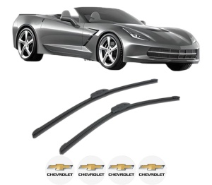 Set stergatoare CHEVROLET CORVETTE Convertible (C7) din 2014, pentru parbriz auto, 2 bucati, Bosch Aerotwin Retrofit, din cauciuc siliconat rezistent, 4 Stickere Auto CHEVROLET v47002