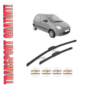 Set stergatoare CHEVROLET SPARK din 2005, pentru parbriz auto, 2 bucati, Bosch Aerotwin Retrofit, din cauciuc siliconat rezistent, 4 Stickere Auto CHEVROLET