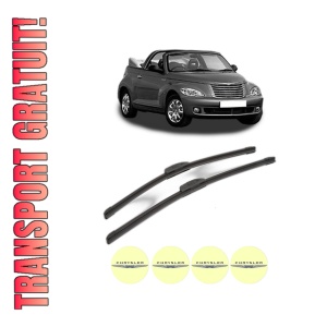 Set stergatoare CHRYSLER PT CRUISER Convertible din 2004, pentru parbriz auto, 2 bucati, Bosch Aerotwin Retrofit, din cauciuc siliconat rezistent, 4 Stickere Auto CHRYSLER