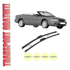 Set stergatoare CHRYSLER STRATUS Convertible (JX) din 1996-2001, pentru parbriz auto, 2 bucati, Bosch Aerotwin Retrofit, din cauciuc siliconat rezistent, 4 Stickere Auto CHRYSLER