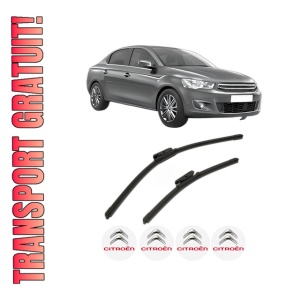 Set stergatoare CITROEN C-ELYSEE (DD_) din 2012-2018, pentru parbriz auto, 2 bucati, Bosch Aerotwin, din cauciuc siliconat rezistent, 4 Stickere Auto CITROEN