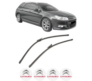 Set stergatoare CITROEN C5 III Break (RW_) din 2008-2017, pentru parbriz auto, 2 bucati, Valeo Silencio Xtrm, din cauciuc siliconat rezistent, 4 Stickere Auto CITROEN v40212