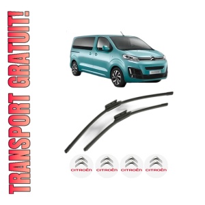 Set stergatoare CITROEN SPACETOURER Bus (V_) din 2016-2023, pentru parbriz auto, 2 bucati, Bosch Aerotwin, din cauciuc siliconat rezistent, 4 Stickere Auto CITROEN