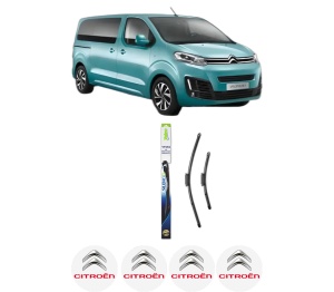 Set stergatoare CITROEN SPACETOURER Bus (V_) din 2016-2023, pentru parbriz auto, 2 bucati, Valeo Silencio Xtrm, din cauciuc siliconat rezistent, 4 Stickere Auto CITROEN v37932