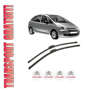Set stergatoare CITROEN XSARA PICASSO (N68) din 1999-2012, pentru parbriz auto, 2 bucati, Bosch Aerotwin Retrofit, din cauciuc siliconat rezistent, 4 Stickere Auto CITROEN