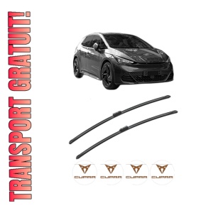 Set stergatoare CUPRA BORN (K11) din 2021-2024, pentru parbriz auto, 2 bucati, Bosch Aerotwin, din cauciuc siliconat rezistent, 4 Stickere Auto CUPRA