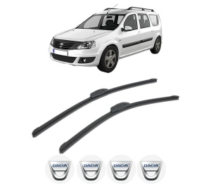 Set stergatoare DACIA LOGAN MCV II din 2013-2019, pentru parbriz auto, 2 bucati, Bosch Aerotwin Retrofit, din cauciuc siliconat rezistent, 4 Stickere Auto DACIA v46942