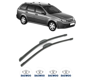 Set stergatoare DAEWOO NUBIRA Wagon (J100) din 1997-2000, pentru parbriz auto, 2 bucati, Bosch Aerotwin Retrofit, din cauciuc siliconat rezistent, 4 Stickere Auto DAEWOO v51667