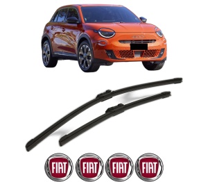 Set stergatoare FIAT 600e / 600 (365_, 364_) din 2023-2024, pentru parbriz auto, 2 bucati, Bosch Aerotwin, din cauciuc siliconat rezistent, 4 Stickere Auto FIAT v55467