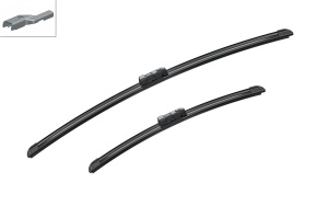 Set stergatoare FIAT DOBLO Cargo (263_) din 2010-2023, pentru parbriz auto, 2 bucati, Bosch Aerotwin, din cauciuc siliconat rezistent, 4 Stickere Auto FIAT v55458