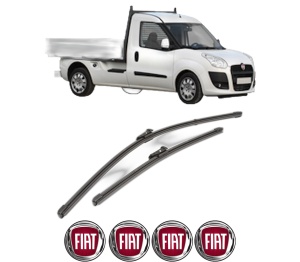 Set stergatoare FIAT DOBLO Platform/Chassis (263_) din 2010-2023, pentru parbriz auto, 2 bucati, Valeo Silencio Xtrm, din cauciuc siliconat rezistent, 4 Stickere Auto FIAT v38232
