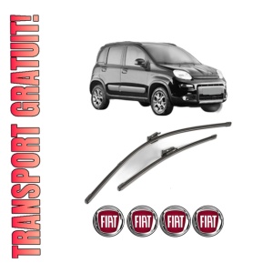 Set stergatoare FIAT PANDA VAN (312_, 519_) din 2012-2020, pentru parbriz auto, 2 bucati, Valeo Silencio Xtrm, din cauciuc siliconat rezistent, 4 Stickere Auto FIAT
