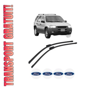 Set stergatoare FORD USA ESCAPE din 2012-2016, pentru parbriz auto, 2 bucati, Bosch Aerotwin Multi, din cauciuc siliconat rezistent, 4 Stickere Auto FORD USA