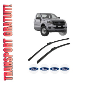 Set stergatoare FORD USA RANGER Cab & Chassis din 2022, pentru parbriz auto, 2 bucati, Bosch Aerotwin, din cauciuc siliconat rezistent, 4 Stickere Auto FORD USA