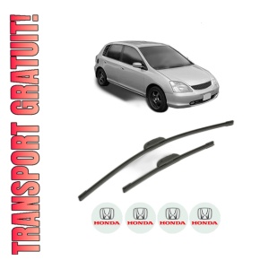 Set stergatoare HONDA CIVIC VII Hatchback (EU, EP, EV) din 2000-2002, pentru parbriz auto, 2 bucati, Bosch Aerotwin Retrofit, din cauciuc siliconat rezistent, 4 Stickere Auto HONDA