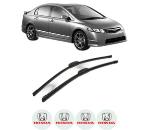 Set stergatoare HONDA CIVIC VIII Saloon (FD, FA) din 2005-2010, pentru parbriz auto, 2 bucati, Bosch Aerotwin Retrofit, din cauciuc siliconat rezistent, 4 Stickere Auto HONDA v42257