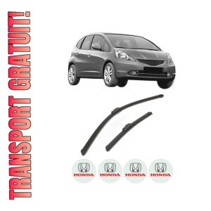 Set stergatoare HONDA JAZZ III (GE_, GG_, GP_, ZA_) din 2008-2011, pentru parbriz auto, 2 bucati, Bosch Aerotwin Retrofit, din cauciuc siliconat rezistent, 4 Stickere Auto HONDA