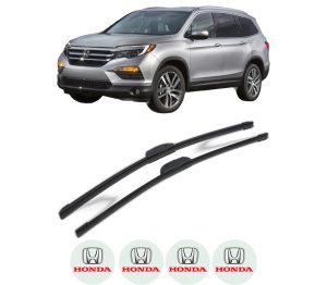 Set stergatoare HONDA PILOT din 2008-2015, pentru parbriz auto, 2 bucati, Bosch Aerotwin Retrofit, din cauciuc siliconat rezistent, 4 Stickere Auto HONDA v46247