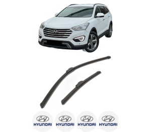 Set stergatoare HYUNDAI GRAND SANTA FÉ din 2013-2014, pentru parbriz auto, 2 bucati, Bosch Aerotwin Retrofit, din cauciuc siliconat rezistent, 4 Stickere Auto HYUNDAI v53547