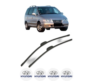 Set stergatoare HYUNDAI HIGHWAY VAN din 2000-2003, pentru parbriz auto, 2 bucati, Bosch Aerotwin Retrofit, din cauciuc siliconat rezistent, 4 Stickere Auto HYUNDAI v53307